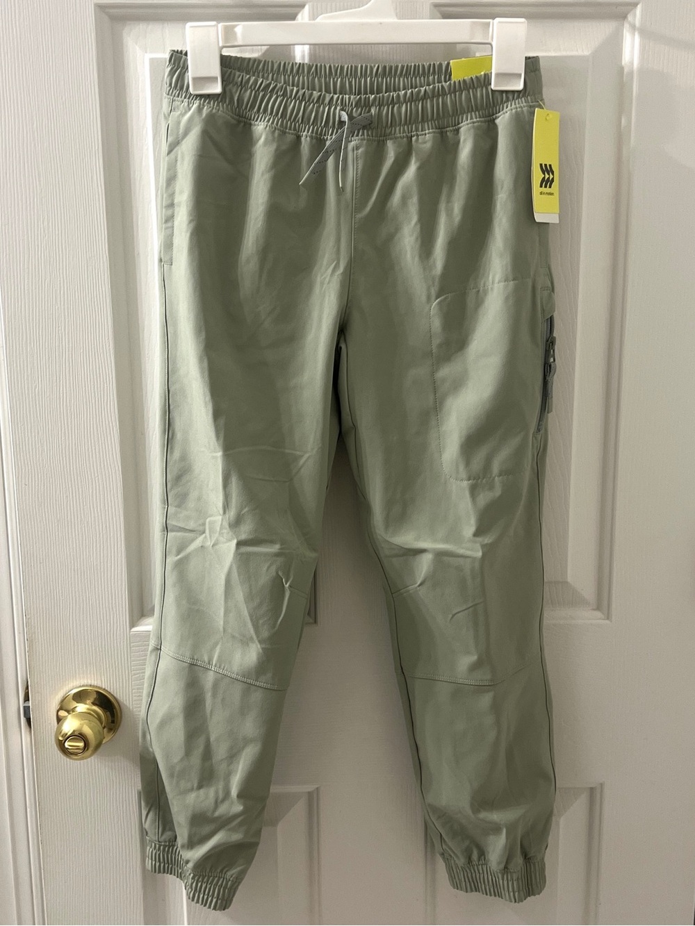 All In Motion Kids Light Green Jogger Lined Woven Pants Sz L 10-12 New W/t